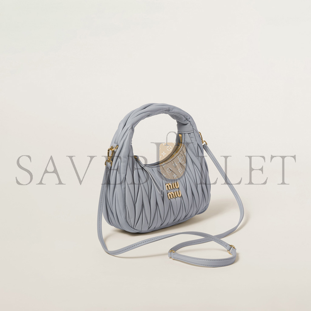 MIU MIU WANDER MATELASSÉ NAPPA LEATHER HOBO BAG 5BC125 (20*17*6cm) MIU MIU WANDER MATELASSÉ NAPPA LEATHER HOBO BAG 5BC125 (20*17*6cm)
